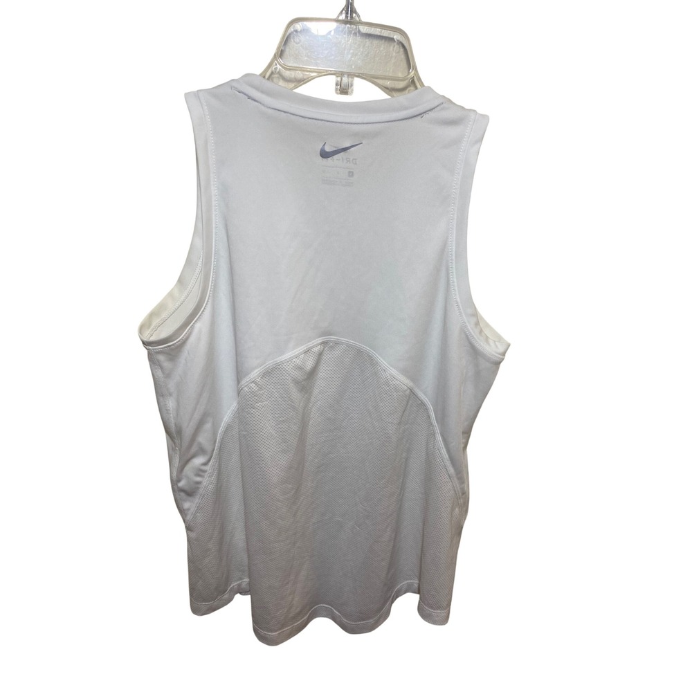 Nike Running Dri-FIT Tank Top Womens‎ Small White Mesh Panel Sleeveless Shirt - Picture 5 of 6